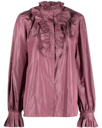 Alberta Ferretti - Ruffled Long-Sleeve Shirt - Lyst