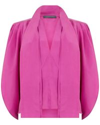Alberta Ferretti - Blouse En Soie À Détail De Nœud - Lyst