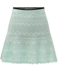 Self-Portrait - Pointelle Knit Mini Skirt - Lyst