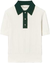 Tory Burch - Contrasting-trim Cotton Polo Top - Lyst