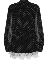 ROTATE BIRGER CHRISTENSEN - Elegant High Neck Mini Dress With Voluminous Sleeves - Lyst