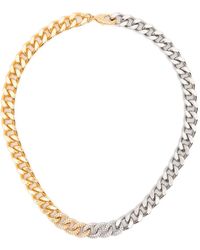Maje - Two-Tone Rhinestone Link Necklace - Lyst