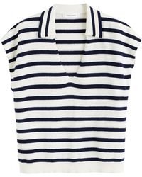 Chinti & Parker - Striped Knitted Polo Top - Lyst