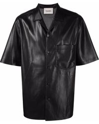Nanushka - Short-sleeved Faux-leather Shirt - Lyst