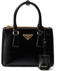 Prada - Galleria Mini Patent Saffiano Bag - Lyst