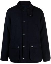 Barbour - Corduroy-collar Brushed Wool Jacket - Lyst