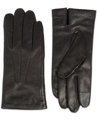 Lancel - Sellier Logo-Stamp Lather Gloves - Lyst