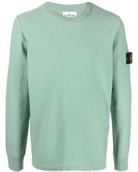 Stone Island - Trui Met Compass-Logopatch En Ronde Hals - Lyst
