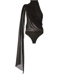 ANDAMANE - Draped Cape Bodysuit - Lyst