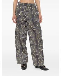 Ganni - Floral-Print Cargo Trousers - Lyst