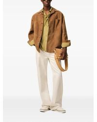 Ami Paris - Suede Buttoned Overshirt - Lyst