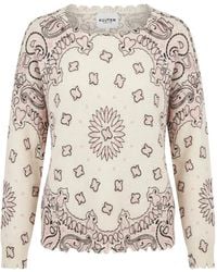 Kujten - Pull Mela Bandana Bico Paisley-Print Cashmere Sweater - Lyst