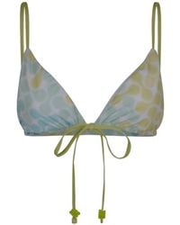 CASABLANCA - Abstract-Print String-Beaded Bikini Top - Lyst