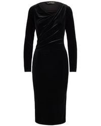 Ralph Lauren - Robe Mi-Longue Drapée - Lyst