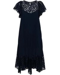 Nissa - Lace-Panelled Midi Dress - Lyst