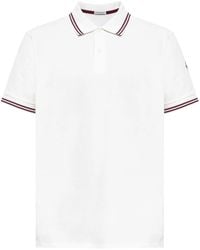 Moncler - Striped Trim Polo Shirt - Lyst