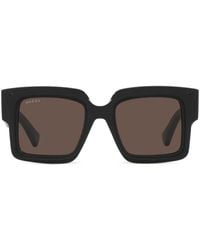 Gucci - Logo-plaque Square-frame Sunglasses - Lyst