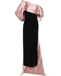 Solace London - Raye Draped Satin And Crepe Gown - Lyst