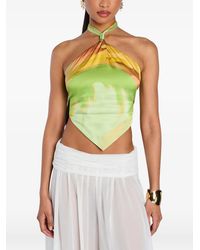 retroféte - Jamie Brushstroke-Print Halterneck Top - Lyst