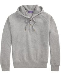 Ralph Lauren - Button-Down Drawstring Hoodie - Lyst