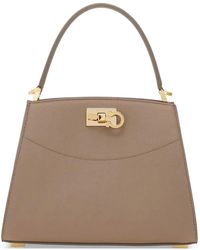 Ferragamo - Xs Studio Box Leather Tote Bag - Lyst