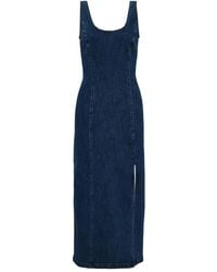 Rag & Bone - Athena Denim-Panelled Midi Dress - Lyst