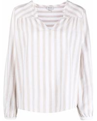 Woolrich - Striped V-Neck Blouse - Lyst