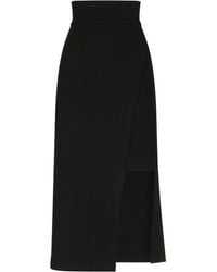 Dolce & Gabbana - High Waist Midi Skirt - Lyst