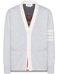 Thom Browne - Crest Intarsia Jacquard 4-Bar Rugby Fit Cardigan - Lyst