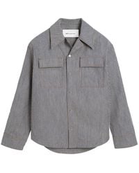 Ami Paris - Sobrecamisa De Algodón Con Cuello Cubano - Lyst