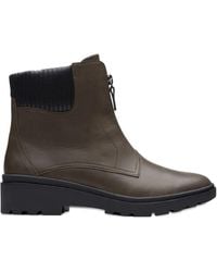 Clarks - Calla Zip "Dark" Boots - Lyst