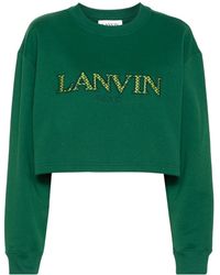 Lanvin - Curb Embroidered Cropped Sweatshirt - Lyst