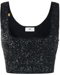 Elisabetta Franchi - Knit Top With Sequins - Lyst