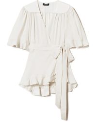 Twinset - Ruffled wrap blouse - Lyst