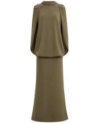 Gemy Maalouf - Beaded-Shoulder High-Neck Dress - Lyst
