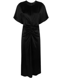 Fabiana Filippi - Ruched Satin Midi Dress - Lyst