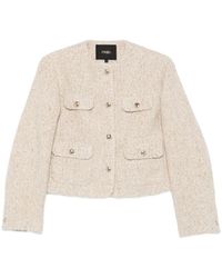 Maje - Chaqueta corta de tweed con botones - Lyst