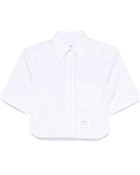 Thom Browne - Camicia Crop A Righe - Lyst
