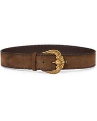 Etro - Suede Belt With Paisley Buckle - Lyst
