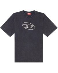 DIESEL - T-shirt en coton à logo imprimé - Lyst