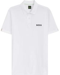 BOSS - Polo Slim Active En Jersey À Rayures - Lyst