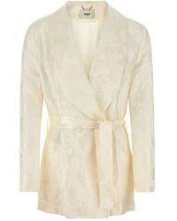 Fendi - Chaqueta de seda con diseño cruzado - Lyst