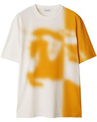 Burberry - Ekd Two-tone Cotton T-shirt - Lyst
