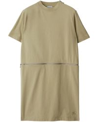 Burberry - Logo-Embroidered Cotton Dress - Lyst