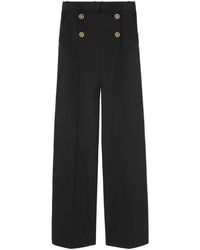 Versace - High-waist Wide-leg Trousers - Lyst