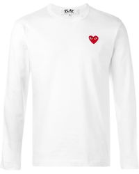 COMME DES GARÇONS PLAY - Comme Des Garçons Play ホワイト Heart ロング スリーブ T シャツ - Lyst