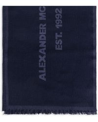 Alexander McQueen - Wollen Sjaal Met Logoprint - Lyst
