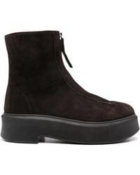 The Row - Zipped Suede Boot - Lyst