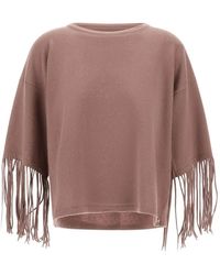 Herno - Bestickter Pullover Mit Fransen - Lyst