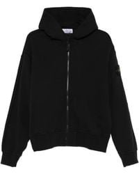 Stone Island - 6100039 Organic Cotton Fleece Oversized-Fit Zip-Up Hooded Sweatshirt With Pockets - Lyst